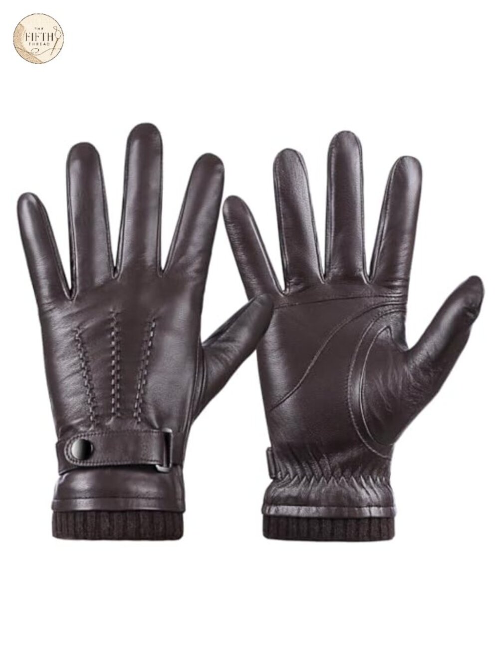Sheepskin Leather Gloves Men Cashmere Lined Touchscreen Warm Driving